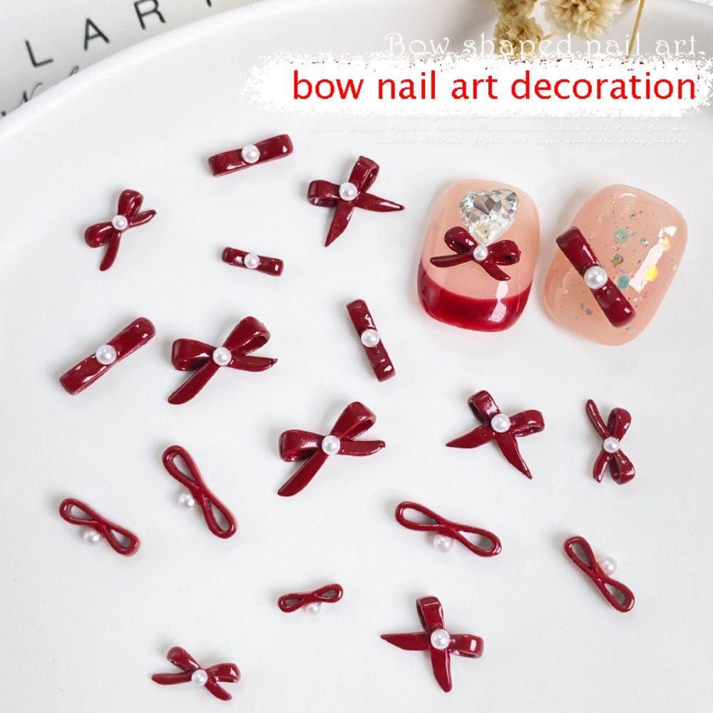 

Ballet Shoes Ribbon Bow Tie Ribbon Nails Decorations Hot Nail Rhinestones for Nail Art