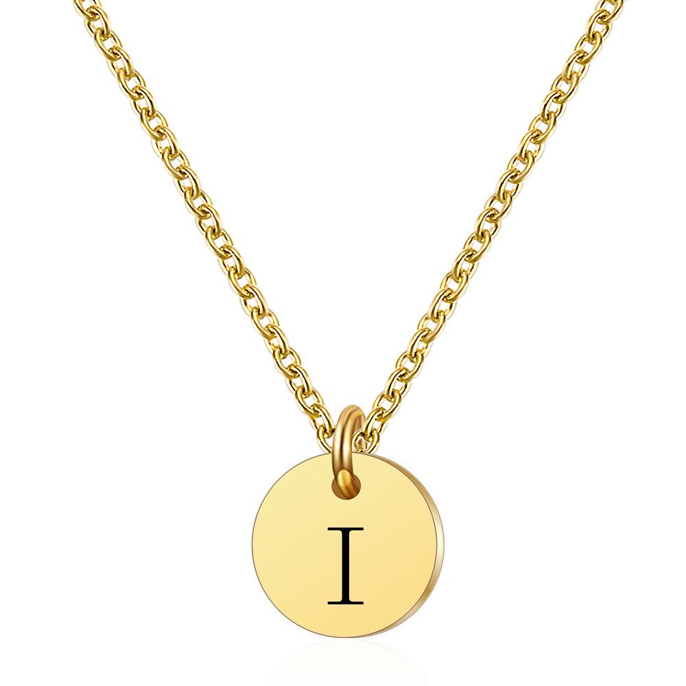 26-Letter Stainless Steel Clavicle Necklace with Laser-Engraved Customization