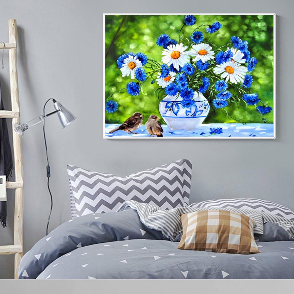 

HUACAN DIY Алмазная картина Цветы Алмазная вышивка 5D Полный квадрат Стразы Вышивка крестом 20*30 cm