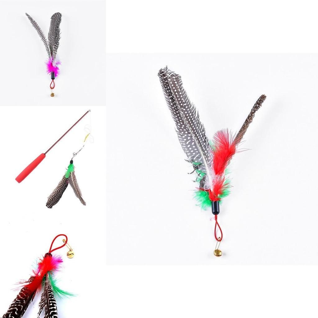 DIY Hausgemachte Katzenangel Ersatzkopf Perlenfeder Katzenangel Ersatzkopf Lustiges Interaktives Haustierspielzeug