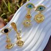 Vintage Medieval Alloy Devil Eye Earrings Creative Exaggerated Long Multi-Layer Earrings Women