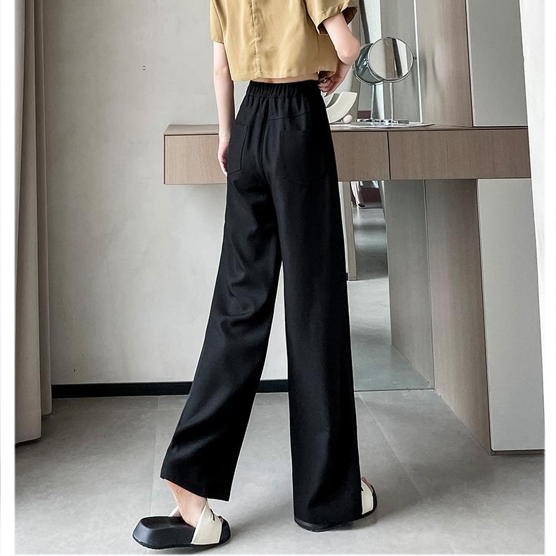 Light and Breathable  Suit Pant for Women with Relaxed Wide-leg Trousers