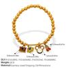 Retro Premium Sense · DIY Love Star Moon Pendant Gold Bead Bracelet Stainless Steel Gold Plated Jewelry