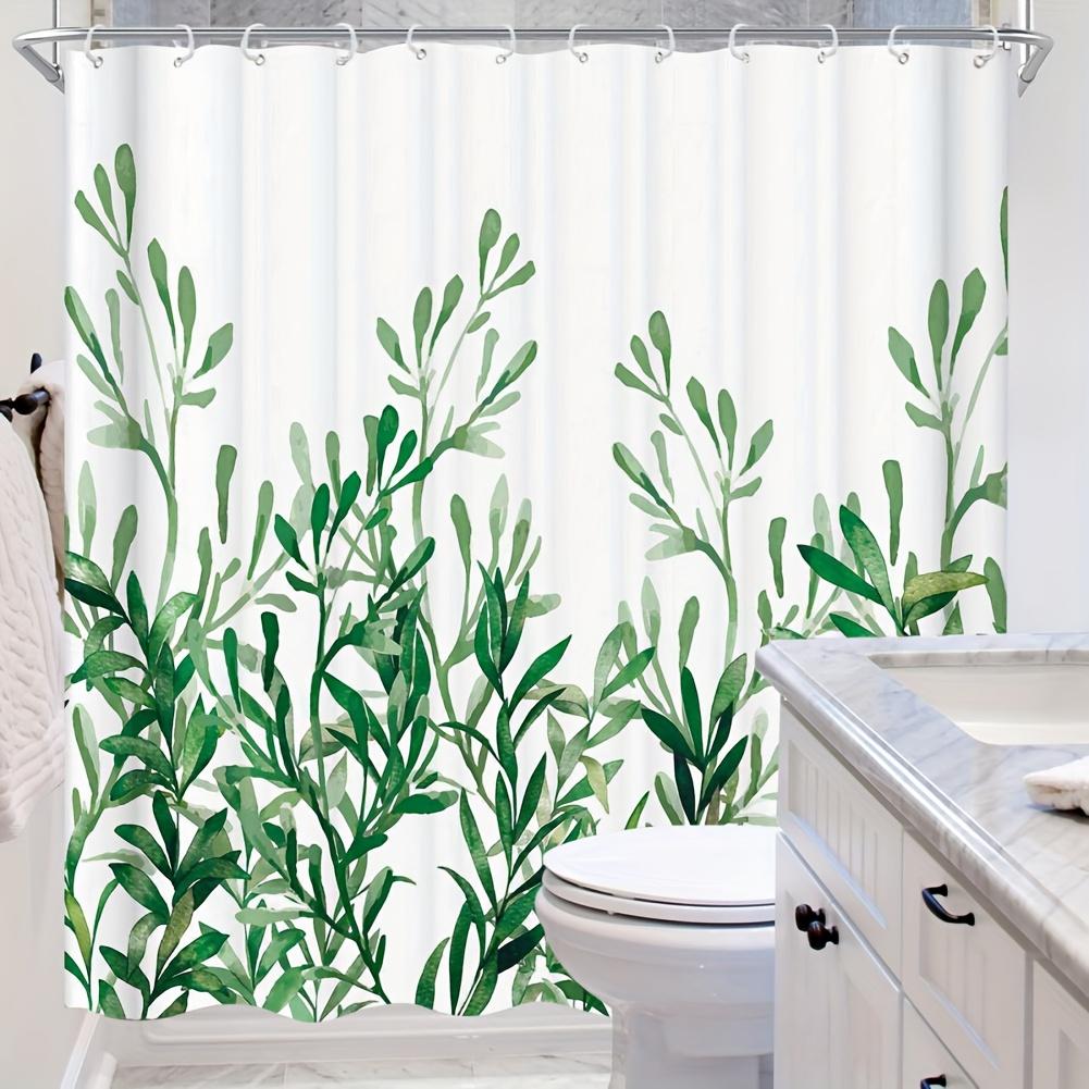 

1Pc 70.87In Greenery Printed Shower Curtain, 12 Hooks, Home/Hotel Bath Decor, Ideal For Valentine S & Mother S Day Gifts W60H190(CM)-1 Pcs