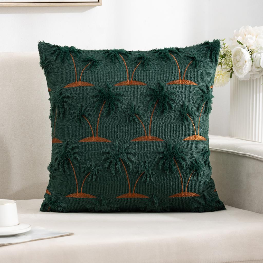New Quilted Quilted Embroidered Pillow Case Rabbit Fur Sofa Pillow Core-free Bedside Pillow Office Backrest Cushion