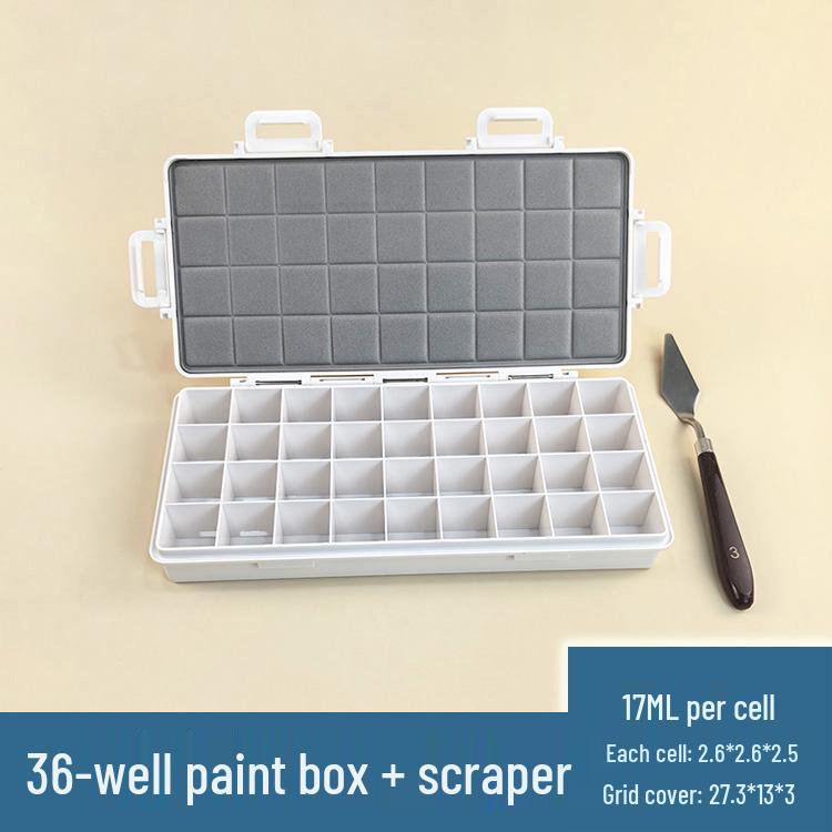 Flip-Top Gouache Acrylic Paint Box with Palette & Storage