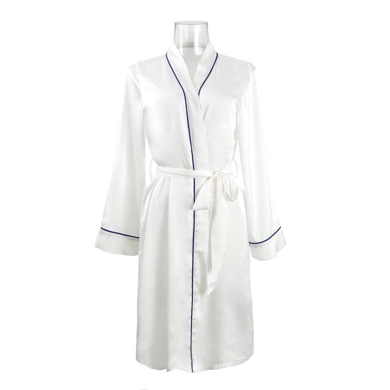 Summer Women's Luxury Silk-Like Cardigan Robe & Pajamas Set