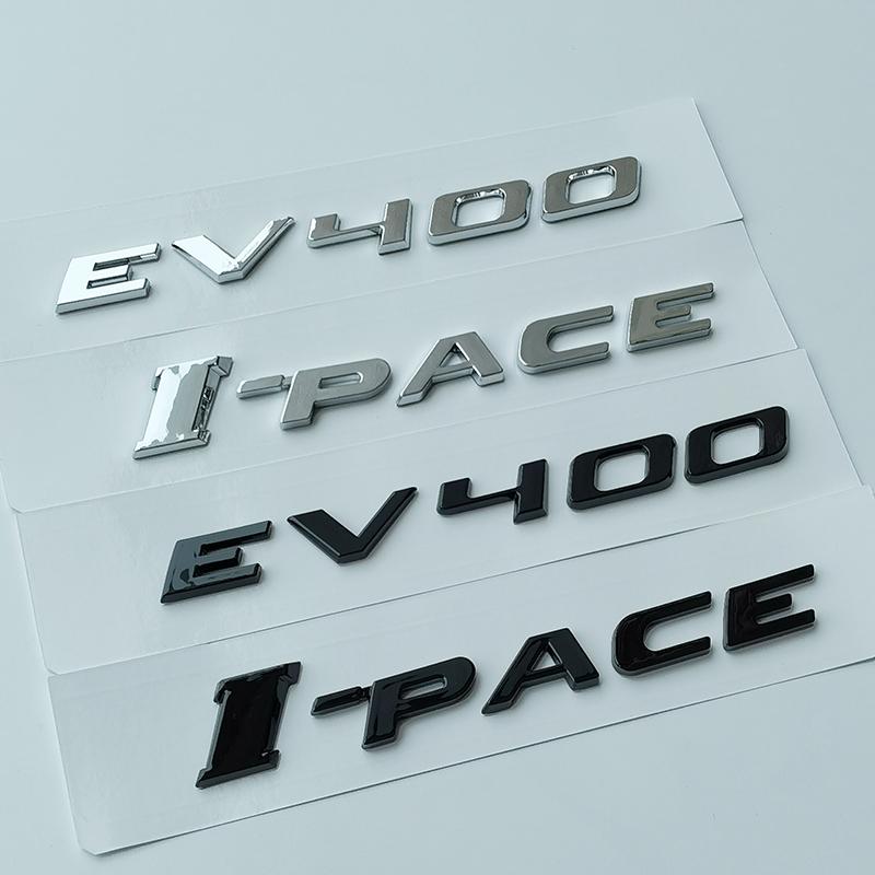 EV400 I-PACE D140 D180 D250 P200 P250 P300 P340 P350 P380 Lettres Chiffres Coffre de Voiture Emblème Plaque Nom Logo Autocollant Noir Chrome