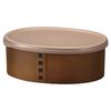 Mitani Yamanaka Lacquerware Wappa Storage (Mitani) Container, Oval, 230ml, Brown, M18182-1