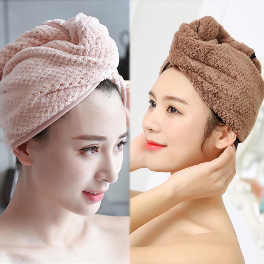Newest Microfibre After Shower Hair Drying Wrap Womens Girls Lady's Towel Quick Dry Hair Hat Cap Turban Head Wrap Bathing Tools