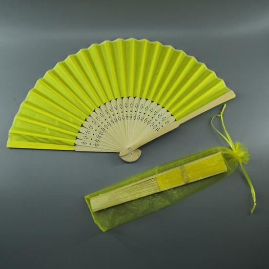 Silk Folding Fan Bamboo Lightweight Hand Fans with Organza Bags Wedding Guests Fans Party Decoration