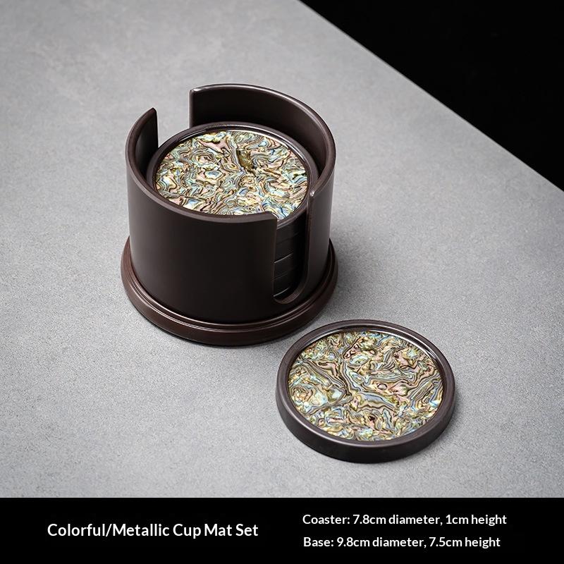 Bakelite Accessible Luxury Tea Coaster Lacquer Pattern High-end Tea Ceremony Accessories Coaster Tea Saucer