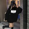 Retro Oversized Sweatshirt Women Letter Print Casual Loose Pullover Top