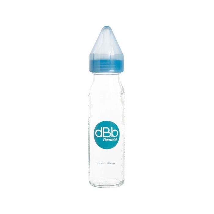 DBB REMOND Biberon Verre 240 Ml  Regul'air  Tétine Non Silicone - System Turquoise - S/Bte