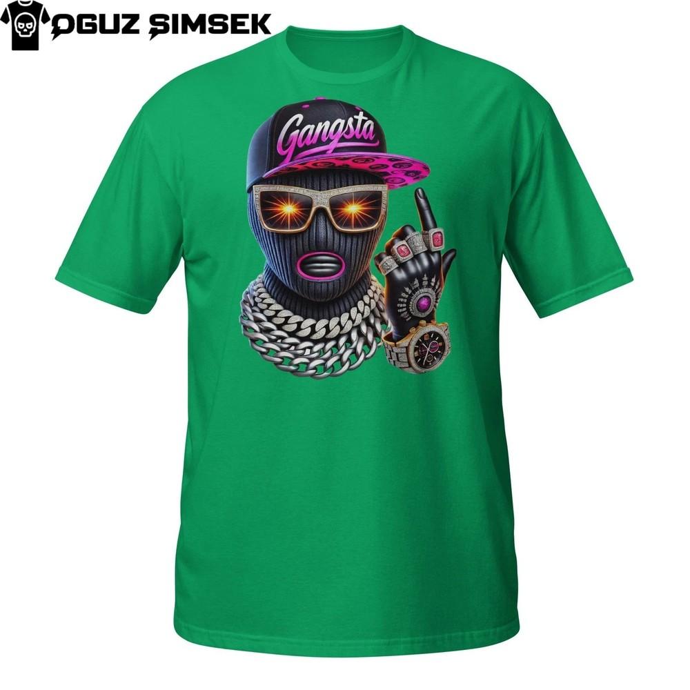 

Bold Gangster Girl Shirt – Streetwear Masked Woman Cartoon Graphic T-Shirt 3XL
