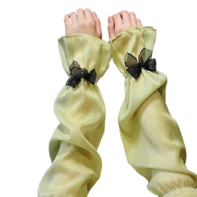 

Summer Spring Cooling Sleeves Color Bowknot Decals Arm Sleeves Quick Drying жовтий/зелений