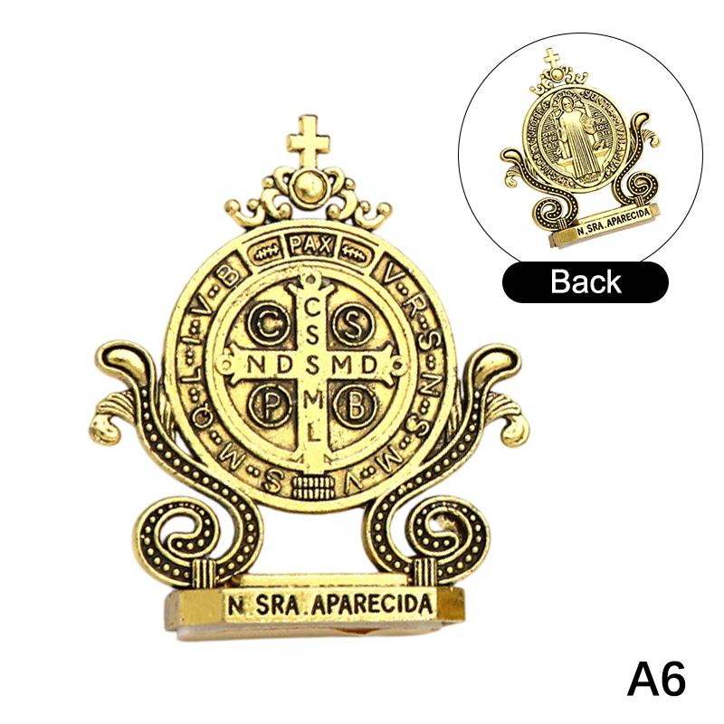 

св. Хрест Бенедикта Ремесло Прикраса Емаль Метал Статуетка Святого Бенедикта Авто Дім Офіс Настільна Прикраса Релігійне Благословення Декор A6