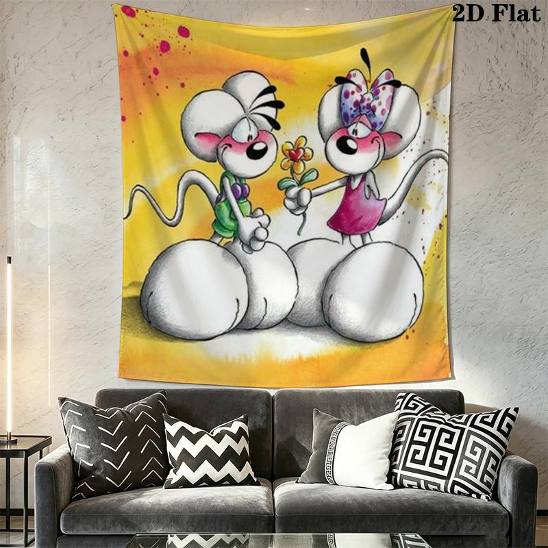 diddl Wall Tapestry Aesthetic Wall Hanging Printed Fabric Blanket Decorative Tapestries for Bedroom Living Room Home Decor