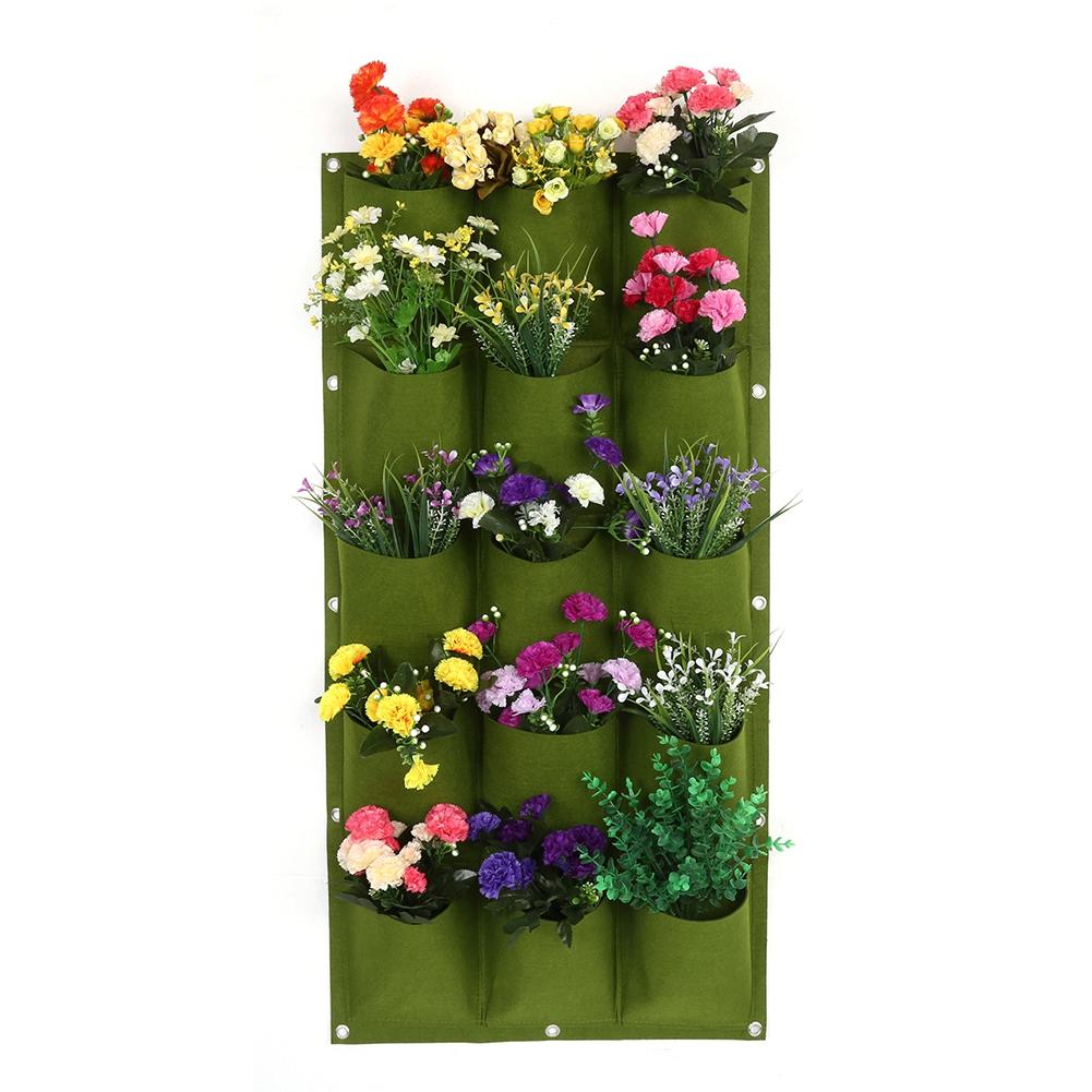 Planting Bag Garden Balcony Wall Vertical Flower Plants  Ing Planter (18  S)