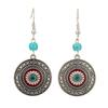 Popular Earrings, European and American Creative Alloy Earrings, Bohemian Round Oil Drop Earrings, Ethnic Style Jewelry