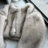 Fall and Winter Coat Short Women's Casual Fashion Street Style Imitation Fox Fur Fur Women's Fur round Neck Tops Coat