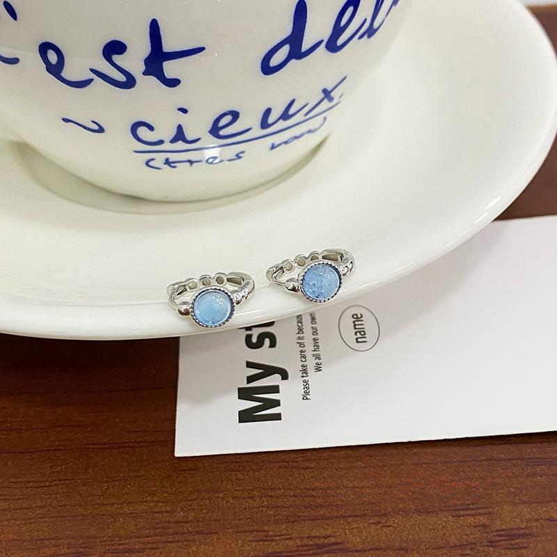 Summer Aquamarine Ear Buckle Women's Small Fresh Ocean Atmosphere New Earring Earrings