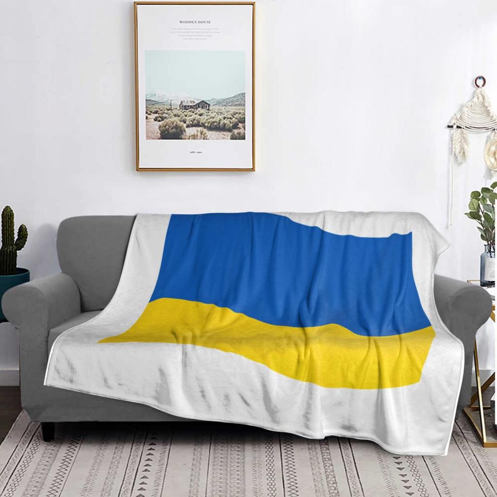 Deka Vlajka Ukrajiny Měkká Teplá Flanelová Přehoz na Postel Přehoz na Postel Obývací Pokoj Piknik Cestování Domov Pohovka