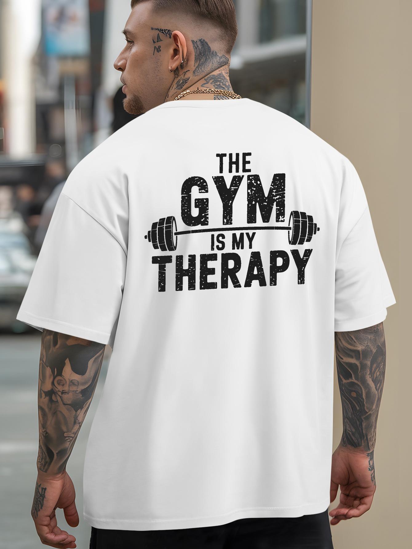 

Мужская летняя повседневная футболка оверсайз свободного кроя с принтом букв и гантелей, с круглым вырезом и короткими рукавами, дышащая, для фитнеса, для бега на открытом воздухе 4XL