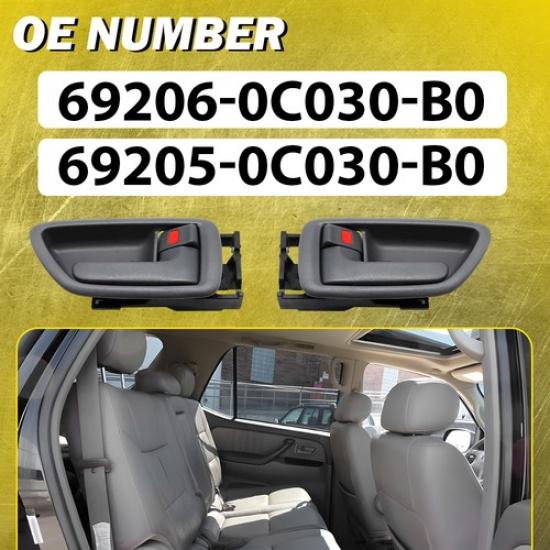 4X Ide Door Interior Handle Front Rear LH/RH Gray For 2000-2004 Toyota Avalon
