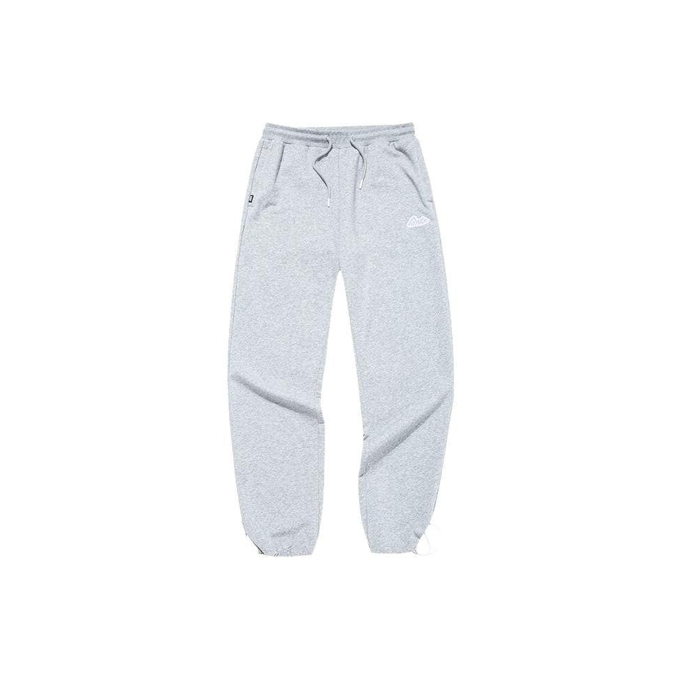 Anta Lifestyle Series Solid Color Mid Waist Cuffed Fleece Loose Knit Sports Pants Women bottoms Gray 162148313-2