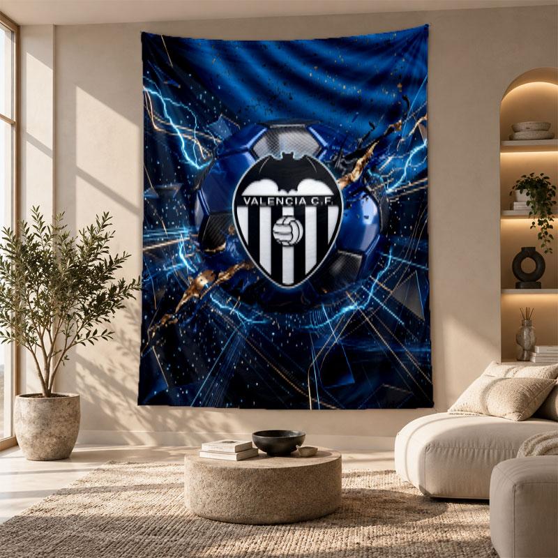 Decorative Tapestry,Valencia FC Printed Wall Art, Lightweight Wall Hanging For Bedroom Background