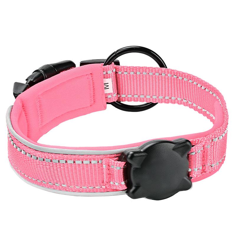 QR Code Waterproof Positioning Pet Collar with AirTag Protective Case Reflective Explosion-Proof Flashing Dog Collar