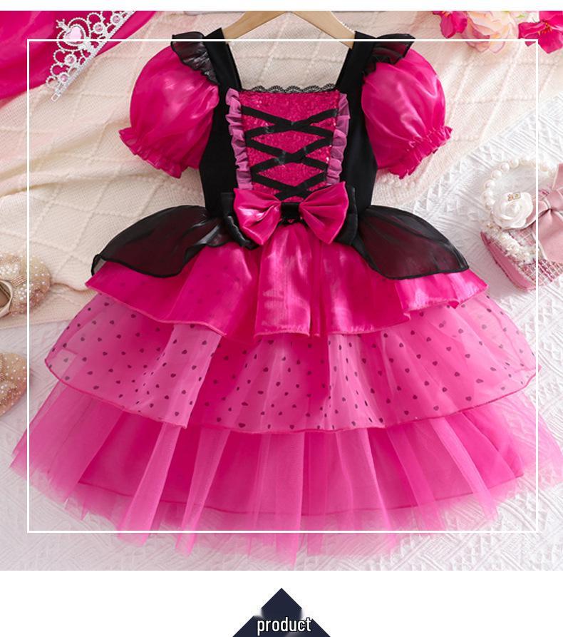 Fuchsia Lolita Kuromi Princess Dress for Girls' Stage Party