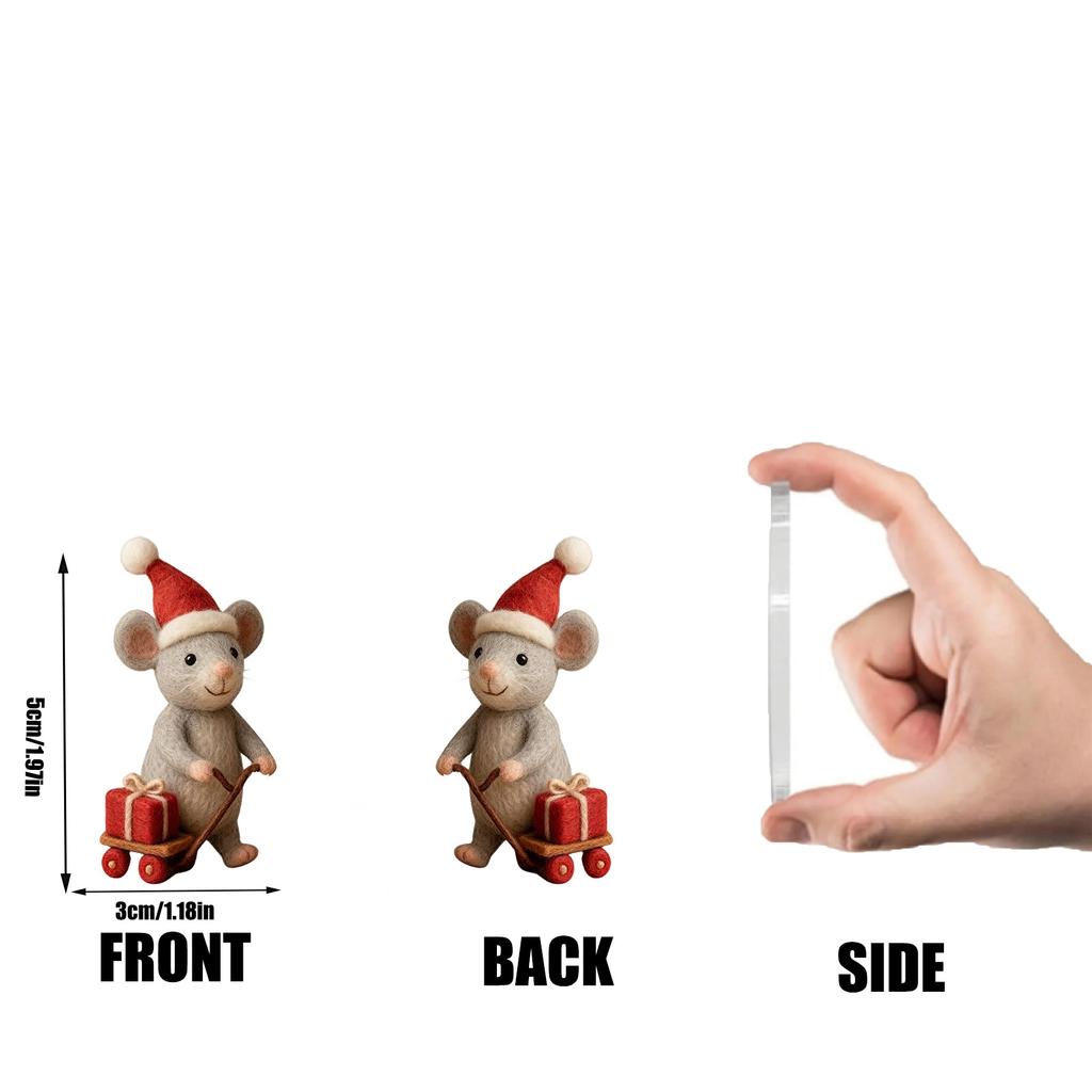 Mouse Advent Calendar 2025, 24-Day Christmas Countdown With 2d Acrylic Mice Ornaments, Holiday Décor For Families & Collectors