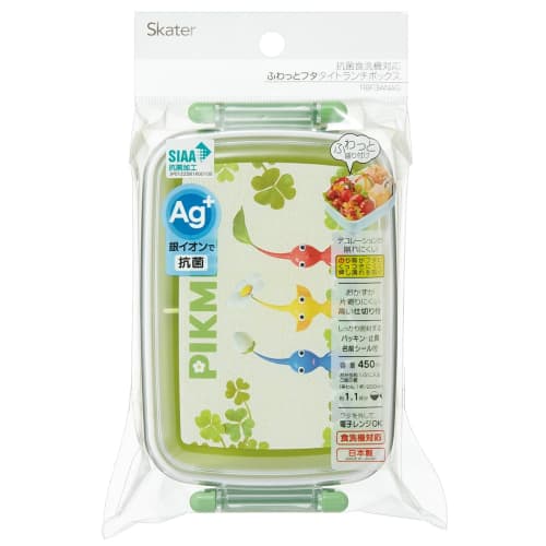 Skater Children's Lunch Box, 450ml, with a Soft Dome-Shaped Lid, Single Tier, Made In Japan, Pikmin Design, for Boys and Girls (RBF3ANAG-A)