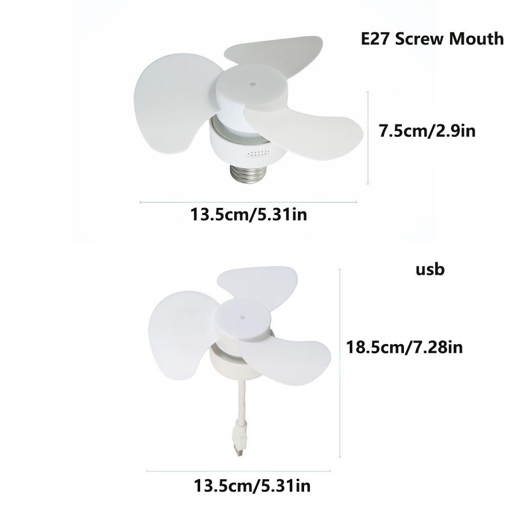 5W E27 Screw Mouth Fan Low Noise USB Electric Fan MIni Small Ceiling Fan  Summer