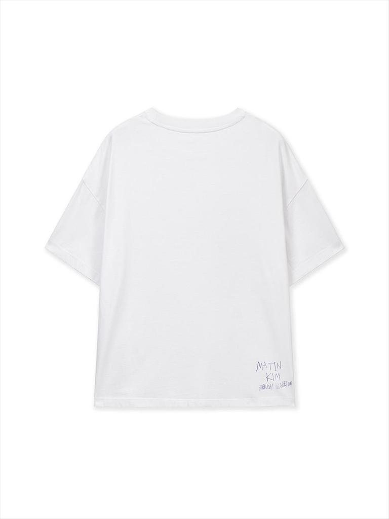 [Matinkim] Graffiti Artwork Top In White