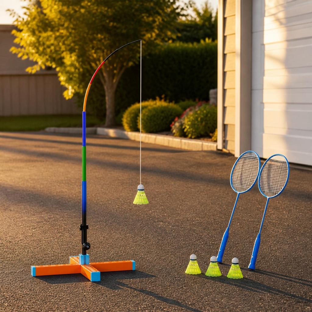 Self-Return Badminton Training Set Indoor Outdoor for Home Workouts, Children