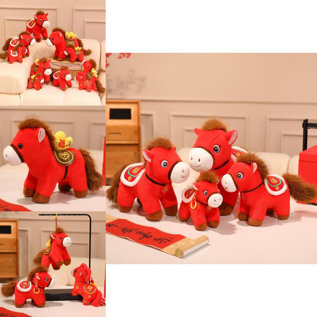 Year Of The Horse Plush Toy With Soft Short Pile Material Good Luck Figurine For Lunar New Year Gift