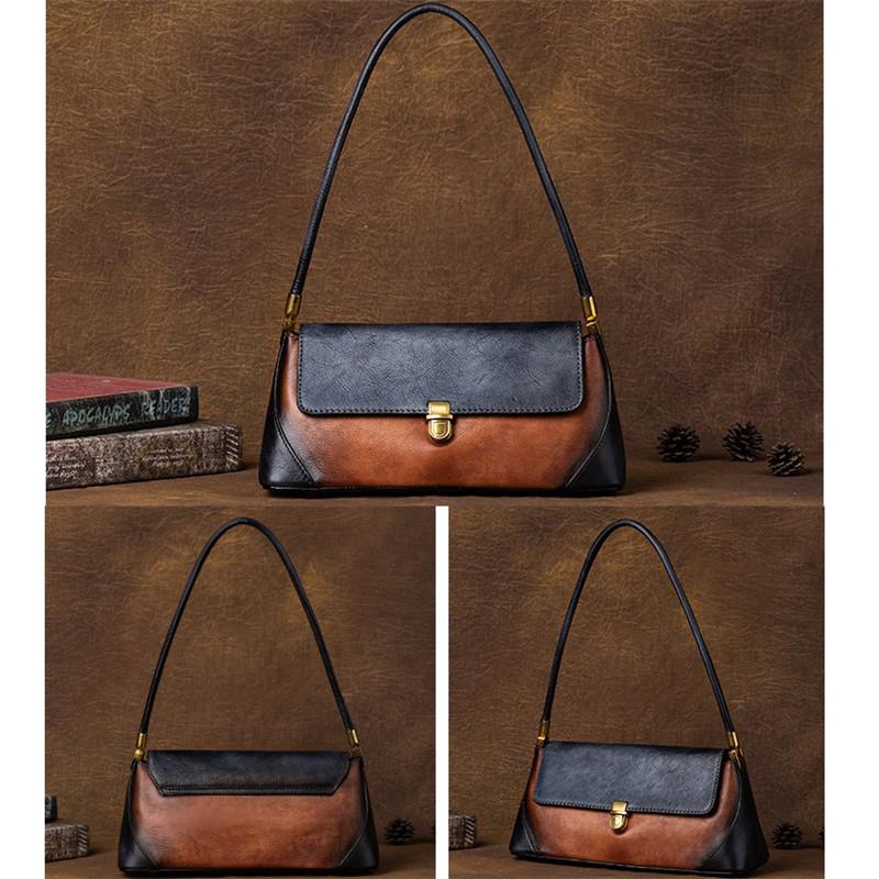 Bolsa de couro genuíno feminina, bolsa de mão da moda, vintage, bolsa de ombro, bolsa de telefone de design de luxo para mulheres