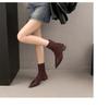 On Retro Pointed Ankle Boots with French 2026 New Autumn and Winter Fashiperament High Heels and Zipper Short Boots