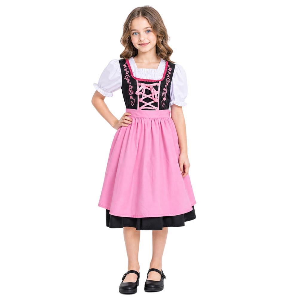 Halloween Costume For Girls Oktoberfest Cosplay Dress With Polyester Fabric For Kids