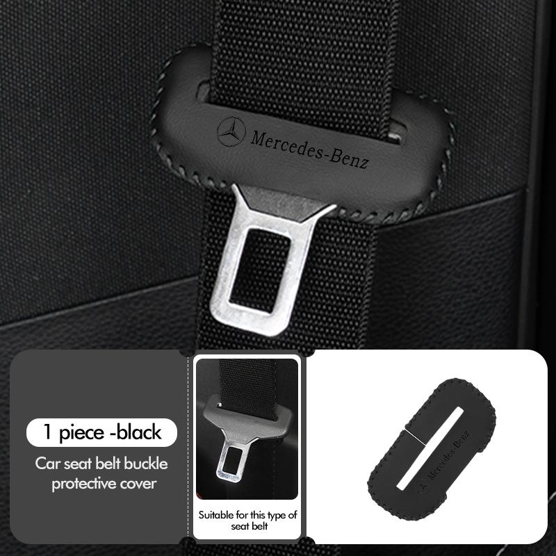 CGRE6 1/2pcs Car Leather Safety Belt Buckle Plug Protective Covers Interior Accessories For Benz CITAN VITO SPRINTER CLS SLK Sport ML