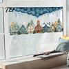 Indoor Festive Atmosphere Decor Christmas Winter Village Static Window Clings, Snowflake Snow House Removable Holiday Stickers, Decals for Xmas