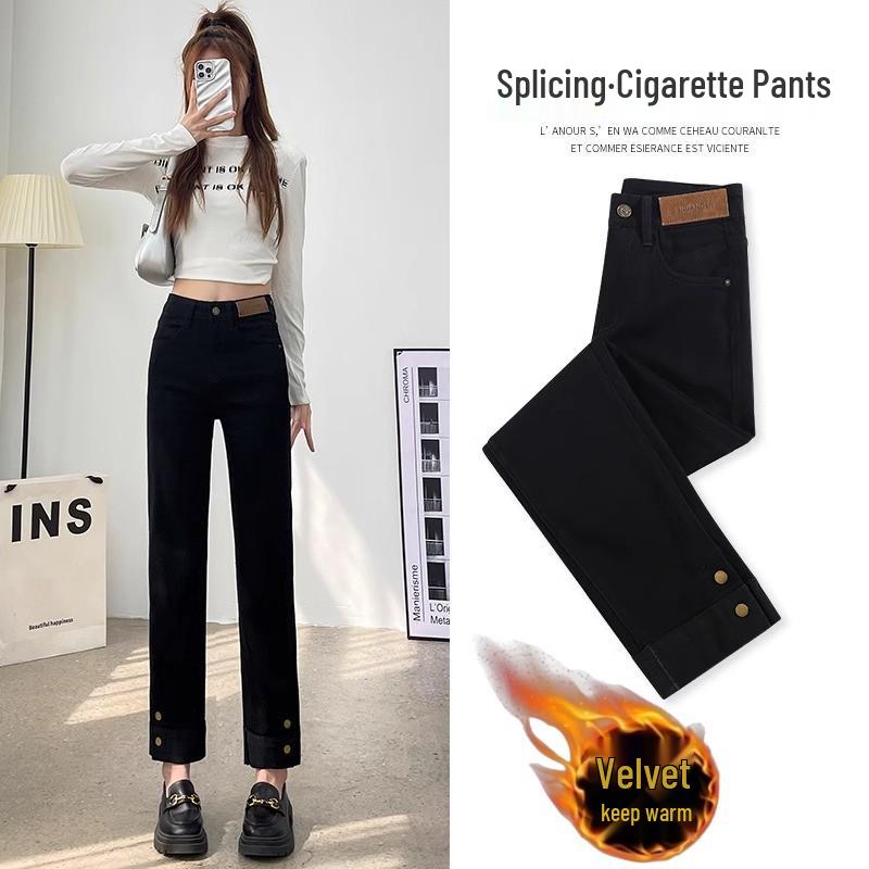 

Women s Cement Gray High Waist Slim Fit Straight Leg Jeans S 83-93 lbs
