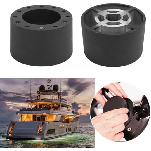 Boat Steering Wheel Hub Adapter, Metal, 3/4 Inch Keyway, 5mm Screw Holes, Compatible with Standard 6 Hole Wheels, Universal Fit for Boats