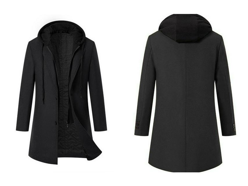 Europäische und amerikanische Kapuzenjacke Herbst/Winter 2025 aus Wollmischung mit dicker Baumwollwattierung