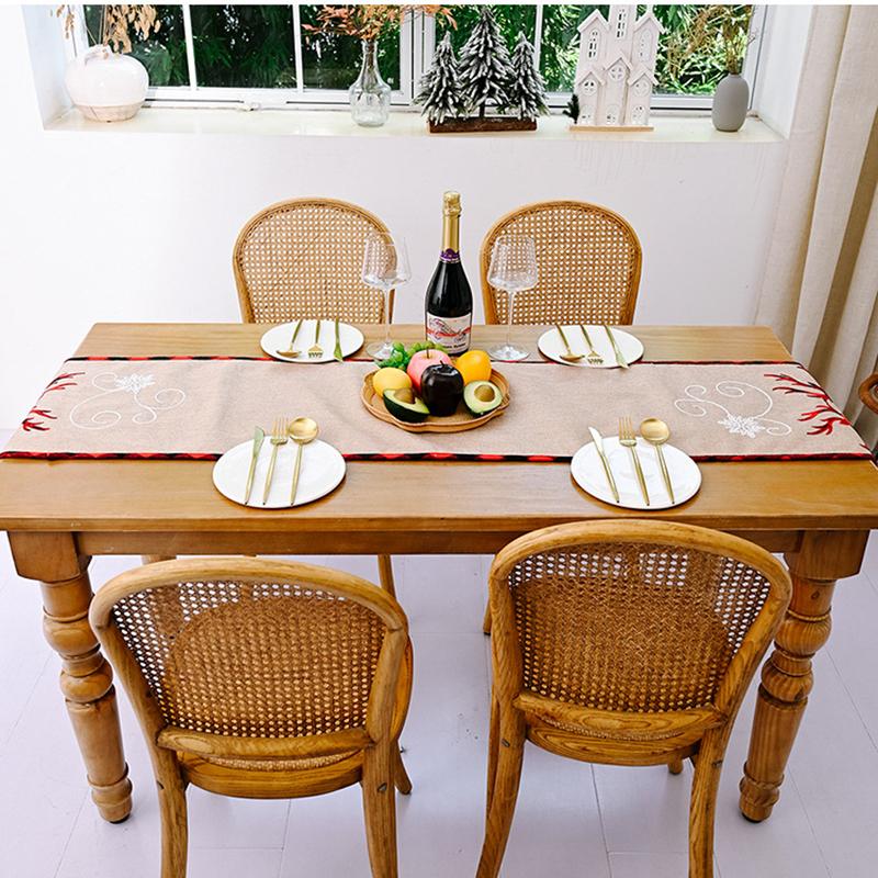 Table Cloth Christmas New Year Party Decorations Tablecloth Xmas Tree Elk Plaid Printed Home Dinner Table Cover Party Ornaments