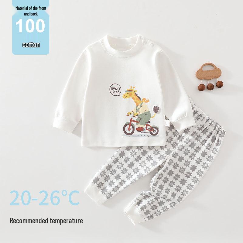 Giraffe Baby Suit: Spring/Summer Children's Home Wear Set, Boys' Spring/Autumn Clothing, Autumn Pants
