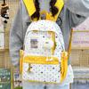 Schoolbag new high-value sweet and cute polka dot primary school backpack female volume two-dimensional transparent double shoulder pain bag